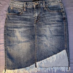Diagonal Cut Denim Skirt